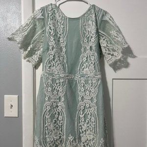 For Love and Lemons Lace Mini Dress (Mint)